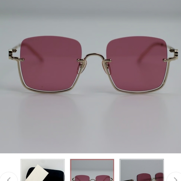 Gucci Gold Pink  GG1279s 003 Pink Woman Sunglasses - Picture 9 of 13